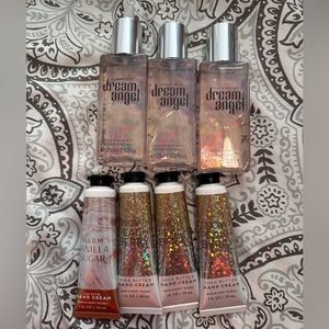 Pink fragrance mist and bath and body works lotion